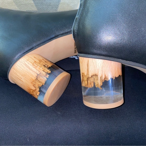 KAYO NAKAMURA by Y's SOFT SMOOTH BOOTS clear/wood US 6.5 NWB RARE - Picture 8 of 14